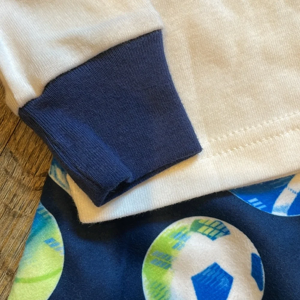 Carter's Snoring Touchdown Pajama Set - Blue, Green,‎ and White